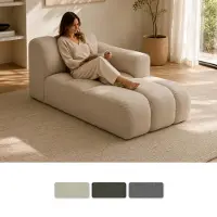 Miuform Picco, fauteuil convertible 1 place, angle à droite, couleur beige
