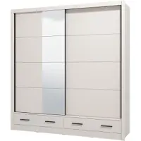 Dmora Copala - Armoire 2 Portes, 205x216 h cm Blanc Crème, 4 Étagères