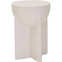 Dmora Galeli - Table d'appoint, 41x56x41h cm Blanc Marbre, Intérieur/extérieur