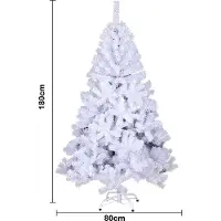 VINGO Arbre de Noël floqué Arbre de Noël PVC 180cm Arbre artificiel sapin blanc
