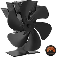 SWANEW Ventilateur de cheminée Ventilateur de poêle Ventilateur sans électricité 6 pales Ventilateur de chauffage Ventilateur Poêle sans électricité