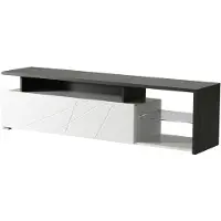 Dmora Induno - Meuble TV, 170x42x47h cm blanc, 6 étagères