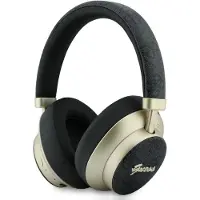 GUESS Casque d'écoute supra-auriculaire Bluetooth ENC 4G, modèle "Gold Script Metal", couleur noire