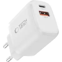 TechProtection NCA65W-GAN 2-PORT NETWORK CHARGER PD 65W / QC3.0 WHITE (65 W, 2 ports), Chargeur USB, Blanc