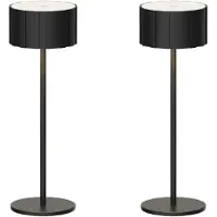 Luxus Europe - Lampe de table Tinos - Lot de 2 - Noir - Lampe de table sans fil pour intérieur et extérieur – Rechargeable