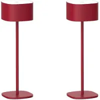 Luxus Europe - Lampe de table Milos - Lot de 2 - Bordeaux - Lampe de table sans fil pour intérieur et extérieur – Rechargeable