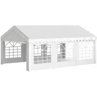 StarTech.com Tente de réception - Tente de jardin 6 x 4 x 2,8 mètres - Polyéthylène - 8 fenêtres - Structure en acier galvanisé - Couleur vert armée