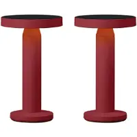 Luxus Europe - Lampe de table solaire Rio - Lot de 2 - Lampes de table LED solaires pour l'extérieur - Fonctionnement à l'énergie solaire et recharge USB-C