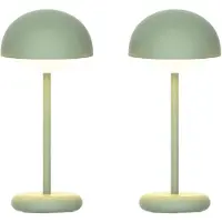 Luxus Europe - Lampe de table Rhodos - Lot de 2 - Vert - Lampe de table d'extérieur sans fil – Rechargeable