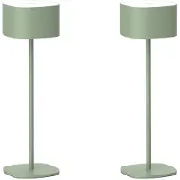 Luxus Europe - Lampe de table Milos - Lot de 2 - Vert antique - Lampe de table sans fil pour intérieur et extérieur – Rechargeable