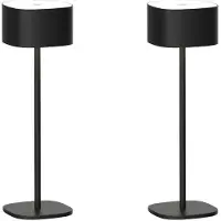 Luxus Europe - Lampe de table Milos - Lot de 2 - Noir - Lampe de table sans fil pour intérieur et extérieur – Rechargeable