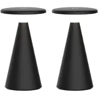Luxus Europe - Lampe de table Zakynthos - Lot de 2 - Noir - Lampe de table d'extérieur sans fil – Rechargeable