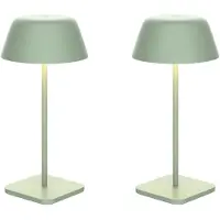 Luxus Europe - Lampe de table Paros - Lot de 2 - Vert - Lampe de table sans fil pour intérieur et extérieur – Rechargeable