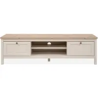CALICOSY - Meuble TV 2 tiroirsReproduction chêne et cachemire L160 cm - LUND