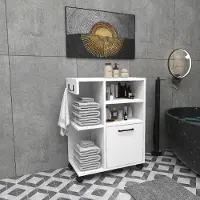 Dmora Fornelli - Armoire Polyvalente 1 Porte, 81x60h cm Blanc, 5 Étagères