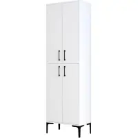 Dmora Laino - Armoire Multi-usage Grande, 60x200h cm Blanc, 6 Étagères