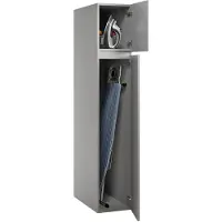 Dmora Gilroy - Armoire Multifonction 2 Portes, 35x195h cm Gris, 3 Étagères Italy