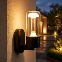 ZMH Applique murale LED extérieure, IP65, 10W, 3000K. Applique murale extérieure, éclairage extérieur pour maison, terrasse, escalier, hall d'entrée. Couleur : noir