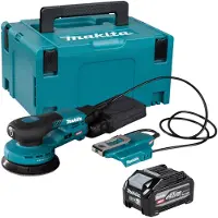 Makita Ponceuse excentrique sans fil BO 003 CGU101 40 V max., 125 mm, course de 3,0 mm, sans balais + 1 batterie 4,0 Ah + Makpac - sans chargeur