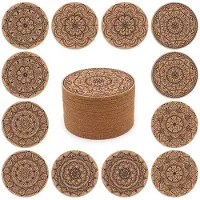 OEM Sous-assiettes en plastique à motif floral indien, 10 cm de diamètre, lot de 12, pour la table, le bar, la table basse, la décoration, cadeau