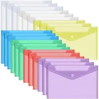 OEM Pochette de rangement en PVC A5, transparente, 7 couleurs, pour papier et documents