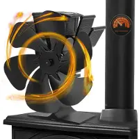 Fiqops Ventilateur de cheminée Ventilateur de poêle Ventilateur de poêle sans électricité 6 pales Ventilateur de chauffage Ventilateur Poêle sans électricité