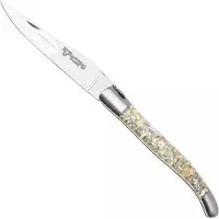 Laguiole En Aubrac L0212IIFFCQB, Sandvik 12C27, Green Turbo Shell, couteau de poche, 12 cm