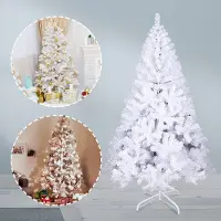 TolleTour Sapin de Noël artificiel avec support en métal blanc 210cm