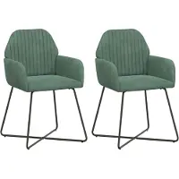 vidaXL - 2 chaises de salle à manger, velours, vert océan, 55 x 50 x 84 cm