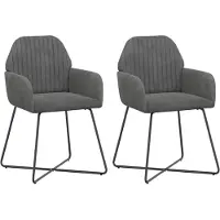 vidaXL - 2 chaises de salle à manger, velours, gris foncé, 55 x 50 x 84 cm