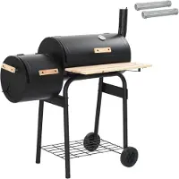 vidaXL , Barbecue d'extérieur, 104 x 58 x 114 cm, Acier, Noir