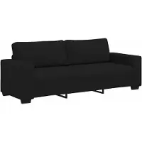 vidaXL Canapé à 3 places noir 180 cm tissu