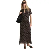 Scotch & Soda Ufu01638t Short Sleeve Midi Dress Marron 34 / Regular Femme