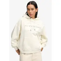 Superdry pour femme. W2012691A Sweat à capuche Luxe Relaxed beige (M), Casuel, Coton