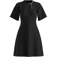 HUGO Neriet 10279924 Red Short Sleeve Dress Noir S Femme