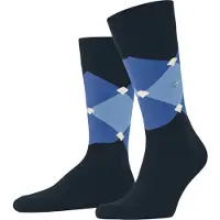 Burlington Chaussettes marine, A carreaux