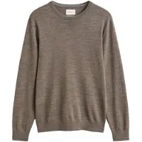 Gant pour homme. 8050307 Pull en laine mérinos col rond marron (XXL), Casuel
