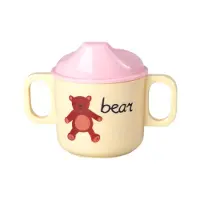 Rice - Tasse pour bébé en mélamine à 2 anses avec motif ABC - Rose - 250 ml