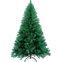 SWANEW Sapin de Noël artificiel 180cm (Ø ca.100cm) avec env.650 pointes, sapin de décoration en épicéa, y compris support pour sapin de Noël en métal, montage rapide, pliable,vert