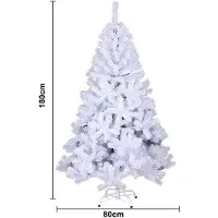 TolleTour Arbre de Noël artificiel sapin artificiel avec support en métal blanc 180cm