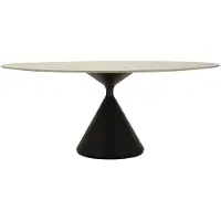 Mauro Ferretti Table à manger ovale, dimensions 180x90 cm, en MDF et en métal, modèle Space