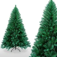 TolleTour Arbre de Noël artificiel, sapin de décoration en épicéa, y compris support d'arbre de Noël en métal, montage rapide, pliable,Vert 210cm