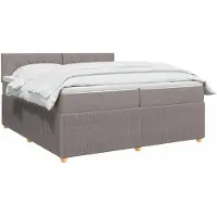 vidaXL Lit boxspring avec matelas Taupe 200 x 200 cm Tissu