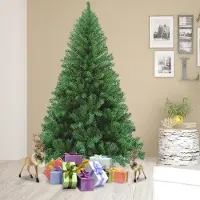 Jayseuw Arbre de Noël artificiel 210 cm Sapin avec support pour décoration de Noël réutilisable Vert