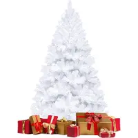Jayseuw 180cm Arbre de Noël artificiel Sapin de Noël avec 770 pointes Aiguilles PVC Support métallique & système de pliage Arbre de Noël blanc