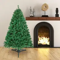 Izrielar Arbre de Noël artificiel , 120 cm, sapin avec 220 branches en PVC, pied et système pliable, couleur vert
