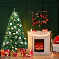 Jayseuw 180cm Arbre de Noël artificiel Sapin de Noël, aiguilles PVC Support métallique & système de pliage Arbre de Noël vert