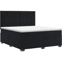 Syfax Lit boxspring avec matelas noir 160 x 200 cm velours