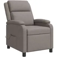 vidaXL Fauteuil de relaxation massant, couleur taupe, revêtement en tissu