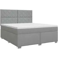 vidaXL Lit boxspring avec matelas gris clair 160 x 200 cm Tissu